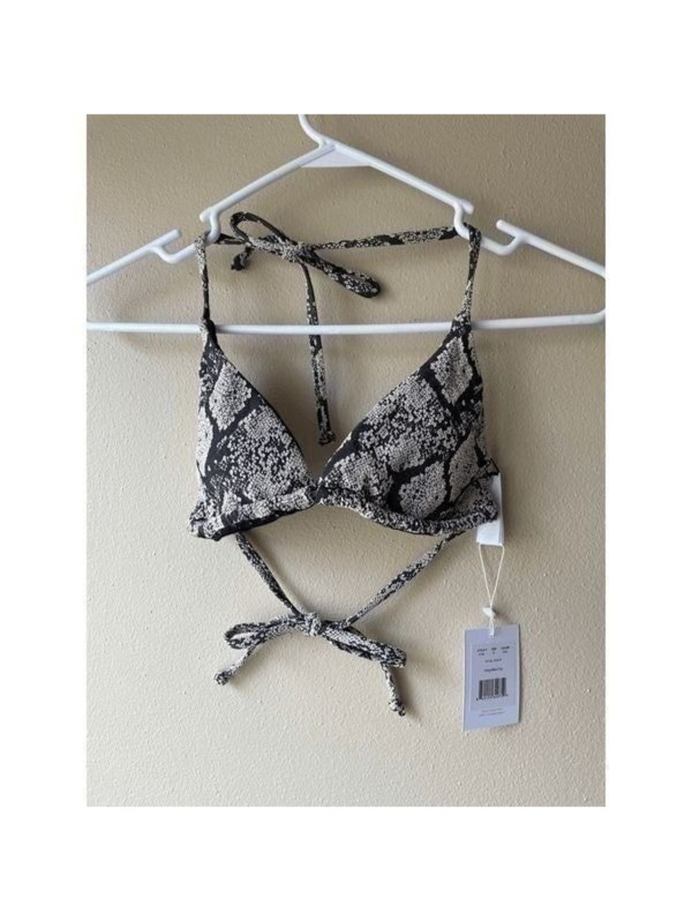Andie String Bikini Top in Snake Print Size Medium